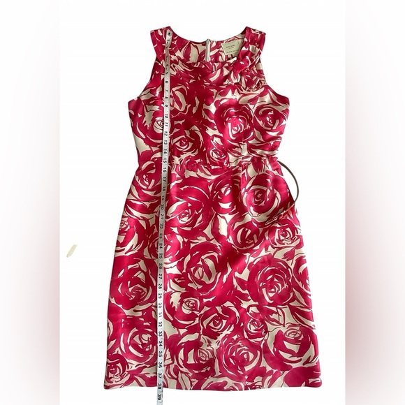 Kate Spade New York Minnie Rose Silk Dres 8 Belted Sleeveless Floral Pink White - Picture 12 of 15